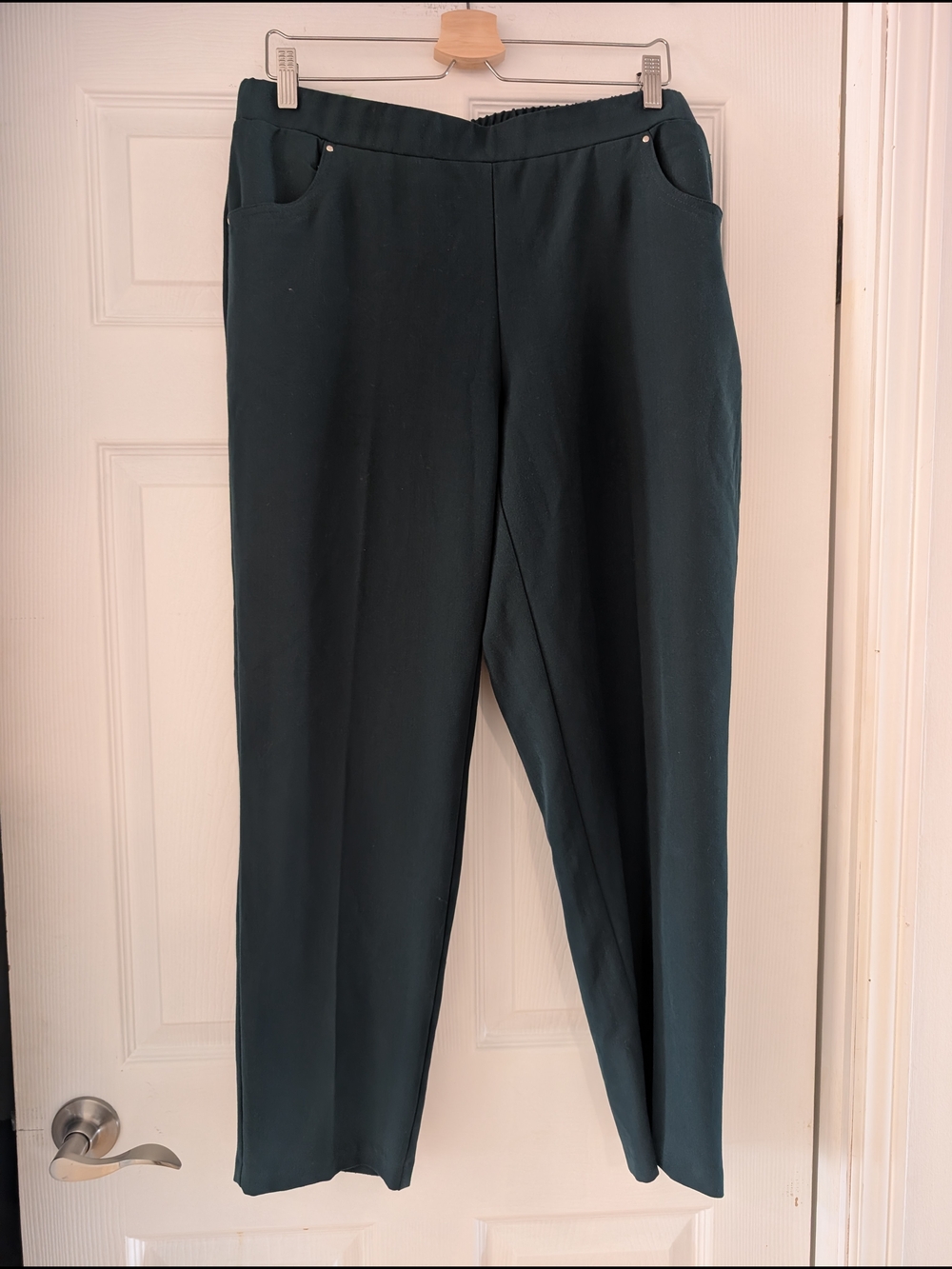 Claire France's Dark Green Elastic-Waist Pants